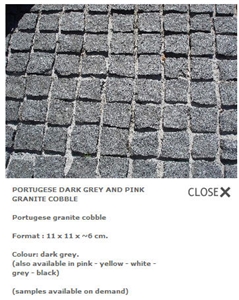 Portugese Dark Grey Granite Cobble Stone