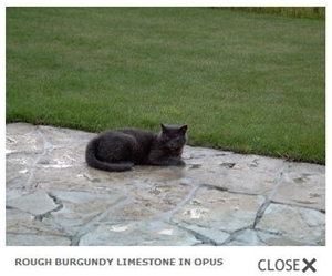 Rough Burgundy Limestone in Opus Pattern