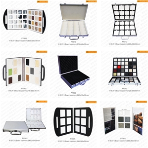 Px029 Small Slivery Suitcase Of Stone Tiles Samples