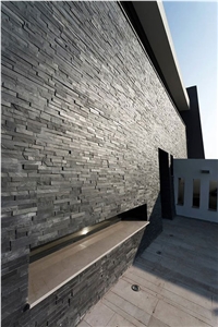 Black Slate Ledge Stone Panels Wall Cladding