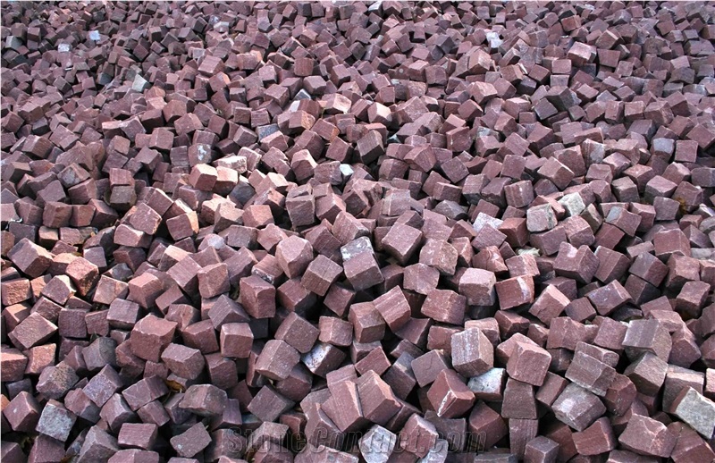 Red Sandstone Paving, Paving Stones, Paving Red Sandstone, Red Sandstone Cobbles, Paving Red Sandstone, Cobblestone, Kirchevit Sandstone