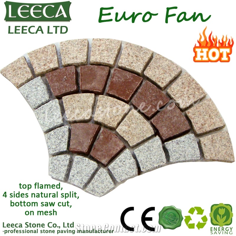 Flamed Fan Red Paving Stone, Porphyry Red Paving Stone