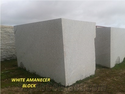 Blanco Amanecer Paving Stone, Grey Spain Granite Cube Stone, Top Face Bus Hammered
