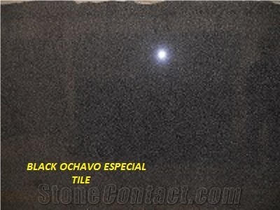 Negro Ochavo Special Cobble Stone Granite, Top Face Bush Hammered and Other Faces Rustic