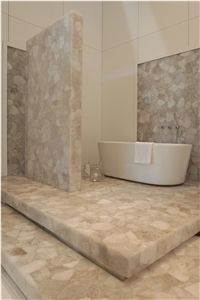 Ghiaccio Semiprecious Stone Bathroom Design
