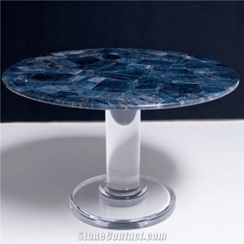 Indigo Semiprecious Stone Eclipse Table
