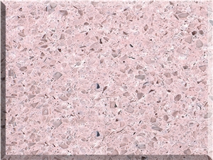 Crystal Spot Pink Solid Surface Manmade Stone Quartz Stone