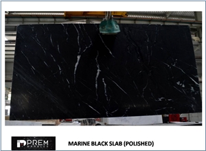 Marine Black Marble Slabs & Tiles