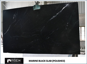Marine Black Marble Slabs & Tiles
