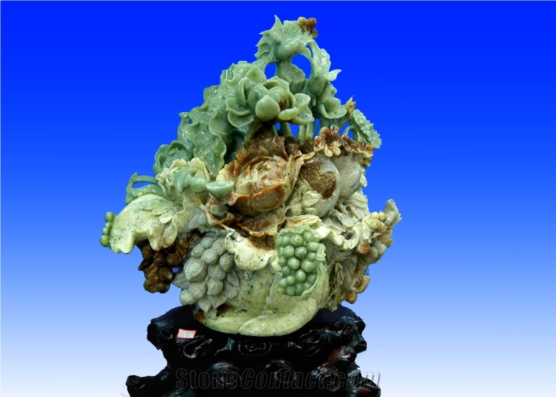 China Jade-Carving, China Green Jade Sculptures-He He Mei Mei Carving Art Works