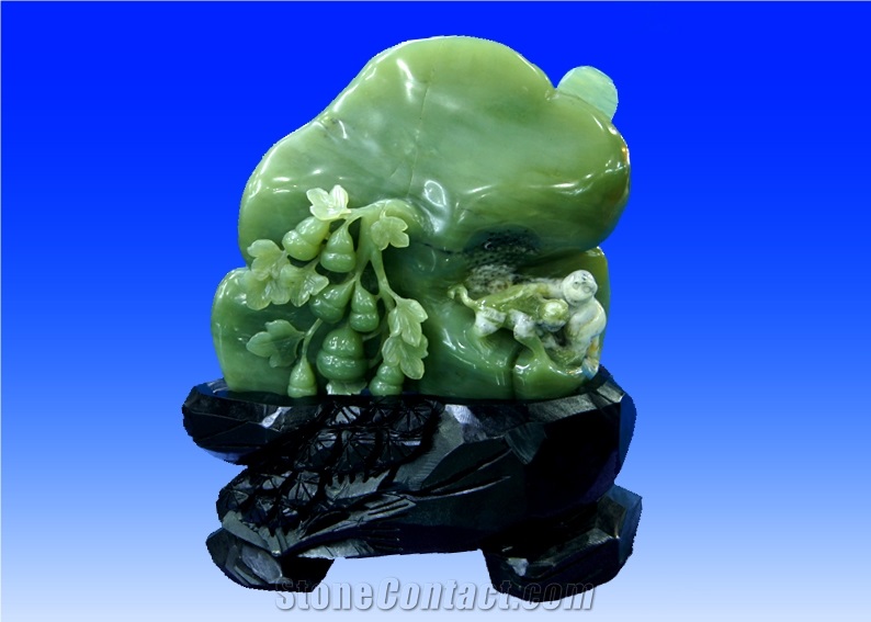 Green Jade-Carvings,China Green Jade Sculptures