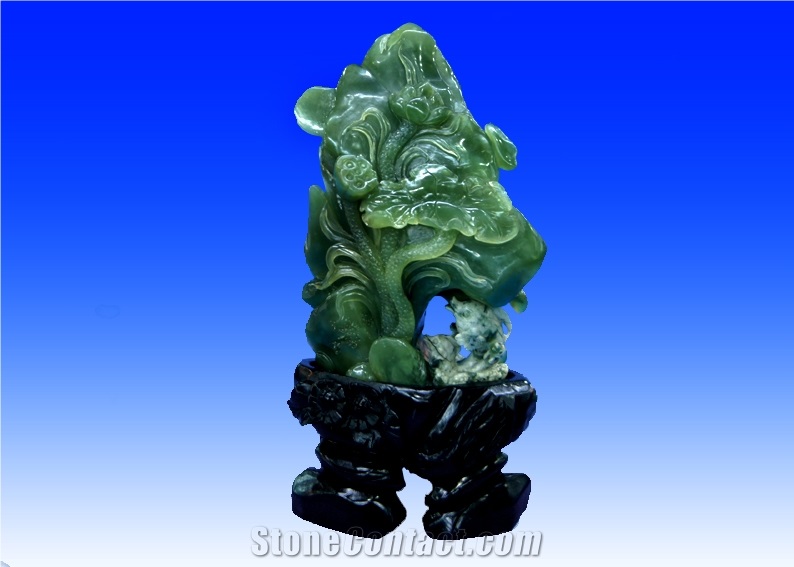 Green Jade-Carvings China Green Jade Sculptures