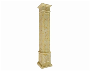 beige marble square column, column tops,bases