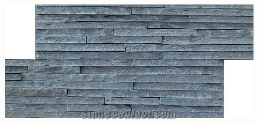 Cheap Absolutely Black Slate Ledge Stone Veneers / Cultures Stone / Interior Wall Cladding Decoration Panels