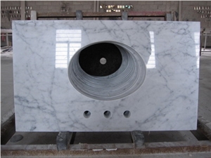 China Guangxi White Marble Bathroom Tops/ China Carrara White Marble Vanity Tops