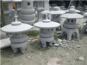 Chinese Granite Lantern, Exterior Lamps, Golden Garnet Yellow Granite Chinese Granite Lantern
