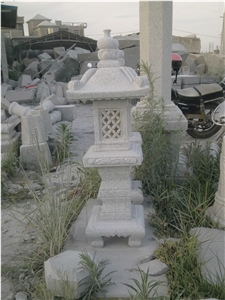 Chinese Granite Lantern, Garden Lanterns, Exterior Lamps, Crystal White Granite Chinese Granite Lantern
