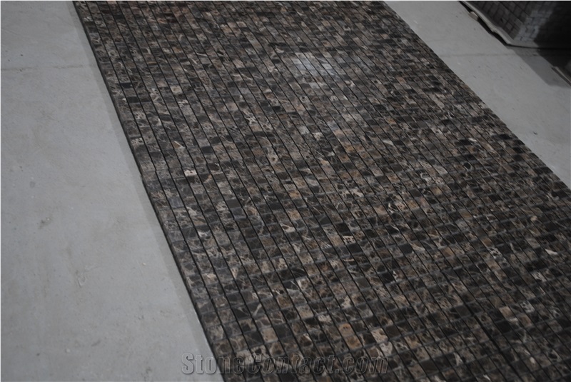 Dark Brown Emperador Marble Mosaic Pattern for Wall Covering