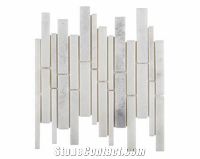 mosaic in white and black marble for wall,flooring, bathroom