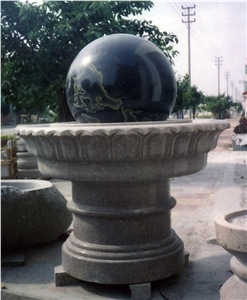 Natural G664 Granite Carved Floating Fortune Ball Fountains