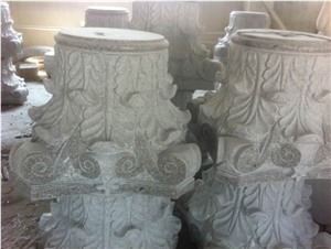 Natural G664 Red Granite Carved Roman Style Doric Column Tops