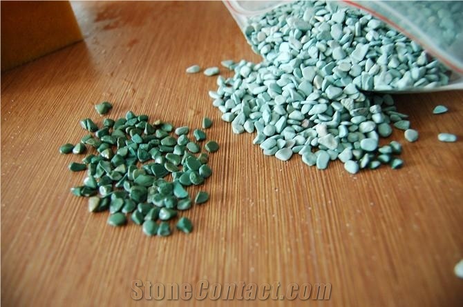 Natural Green Machine Made Tumbled Pebbles for Garden Decoration