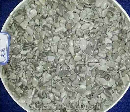 Natural Grey Machine Made Tumbled Stone Pebbles for Garden Decoration