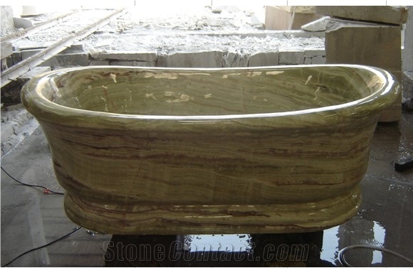 Natural Luxury Green Onyx Carved Bathtubs