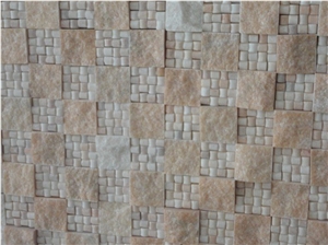 Natural Marble Multicolor Mosic Pattern / Wall Mosaic / Split Face Mosaic