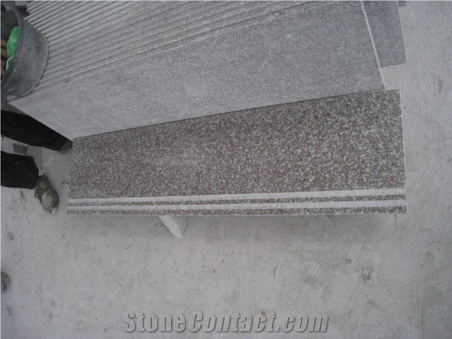 Natural Pink G664 Luoyuan Red Granite Interior Stair Treads Stair Risers