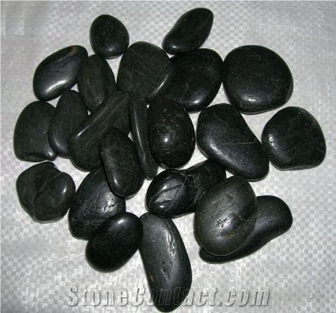 Natural Shape Black River Stone Pebbles Different Sizes to Choose