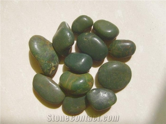 Natural Shape Green River Stone Pebbles for Landscaping Decoration