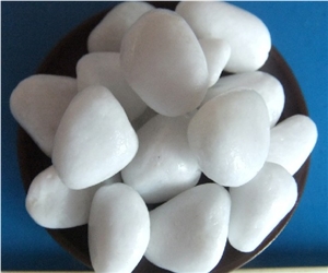 Natural White Marble Machine Made Tumbled Pebbles