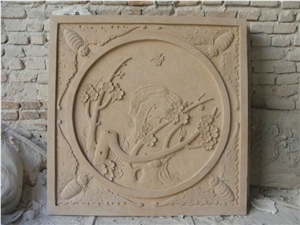 Pietra Dorata Di Mistretta Sandstone Carve,Flower Sculptures