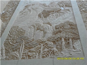 Pietra Dorata Di Mistretta Sandstone Carve,Flower Sculptures