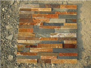 Rust Slate for Wall, Flooring, Paving, China Yellow Slate Cultured Stone