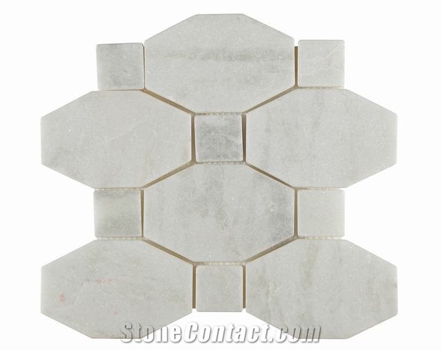 white marble mosaic for bathroom wall, flooring tile