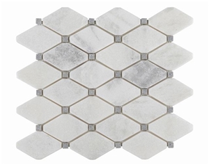 White Marble Mosaic for Flooring, Paver, Bathroom