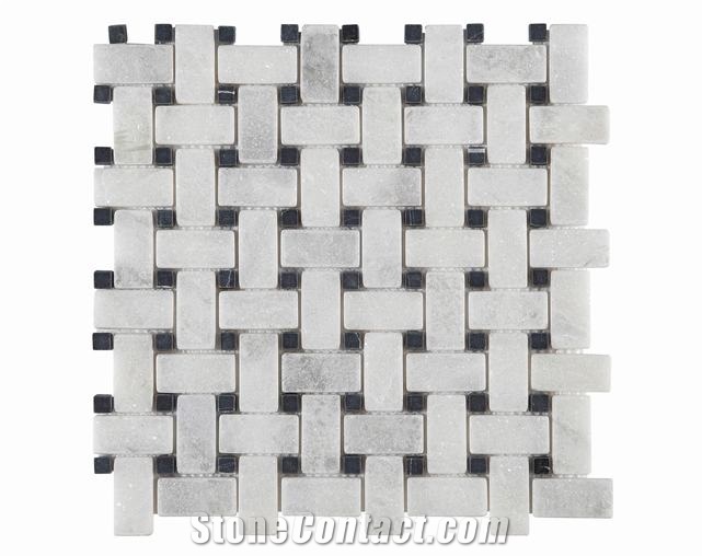 white marble mosaic for wall, flooring, bathroom