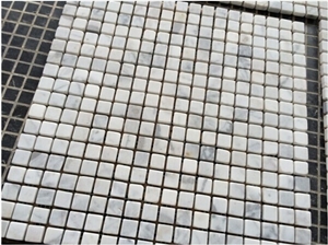 Bianco Carrara Marble 1x1 Polished Marble Square Mosaic Tile