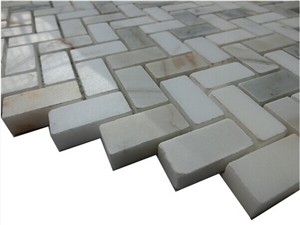 Stone Arabesque Bianco Carrara Marble Tile Mosaic, Honed, 1 Square Foot