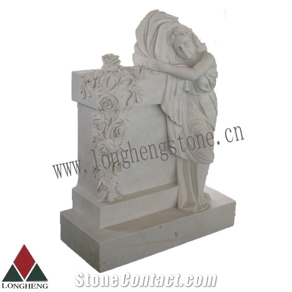 China Granite Angel Cemetery Monuments, Grey Granite Monument & Tombstone