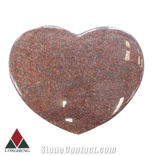 Indian Red Granite Heart Tombstone