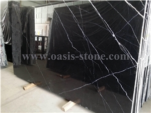 Nero Marquina Marble Tiles & Slabs, China Black Marble