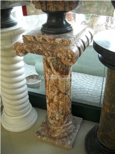 France Red Marble Ionic Column Capital 80cm