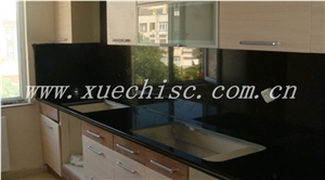 2014 Chinese Cheap Shanxi Black Granite Kitchen Countertop,Prefabricated Granite for Kitchen Top