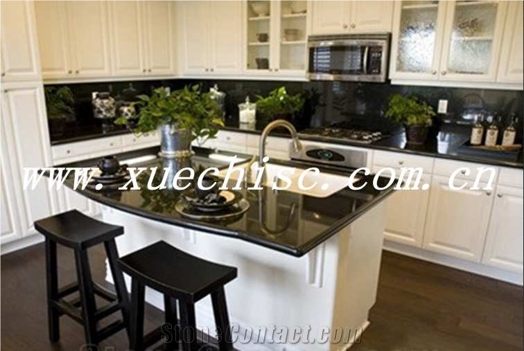 American Style Black Granite Kitchen Design