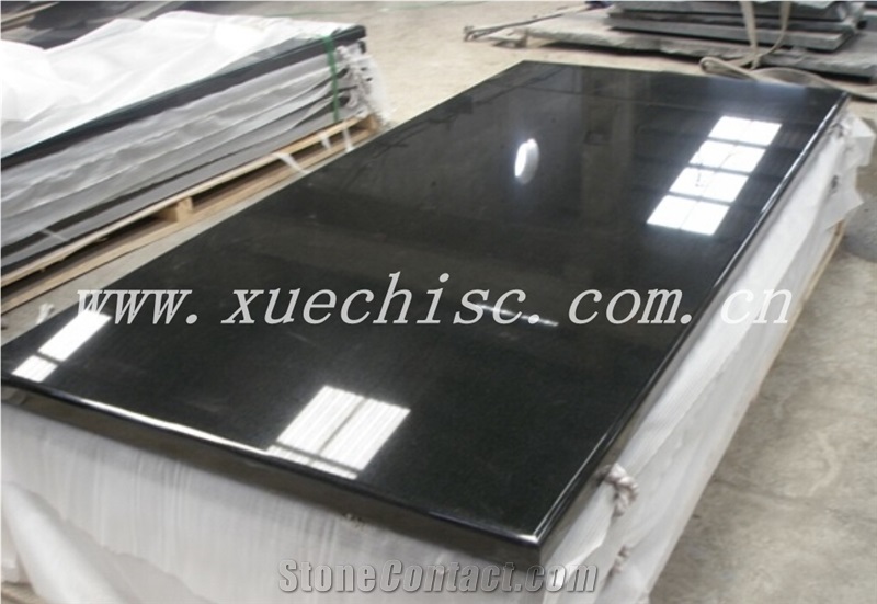 Cheap Polished Shanxi Black Granite Kitchen Tops