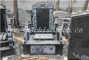Hot Sale Black Granite Gravestone Headstone and Tombstone