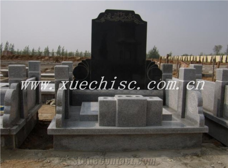 Hot Sale Black Granite Gravestone Headstone and Tombstone